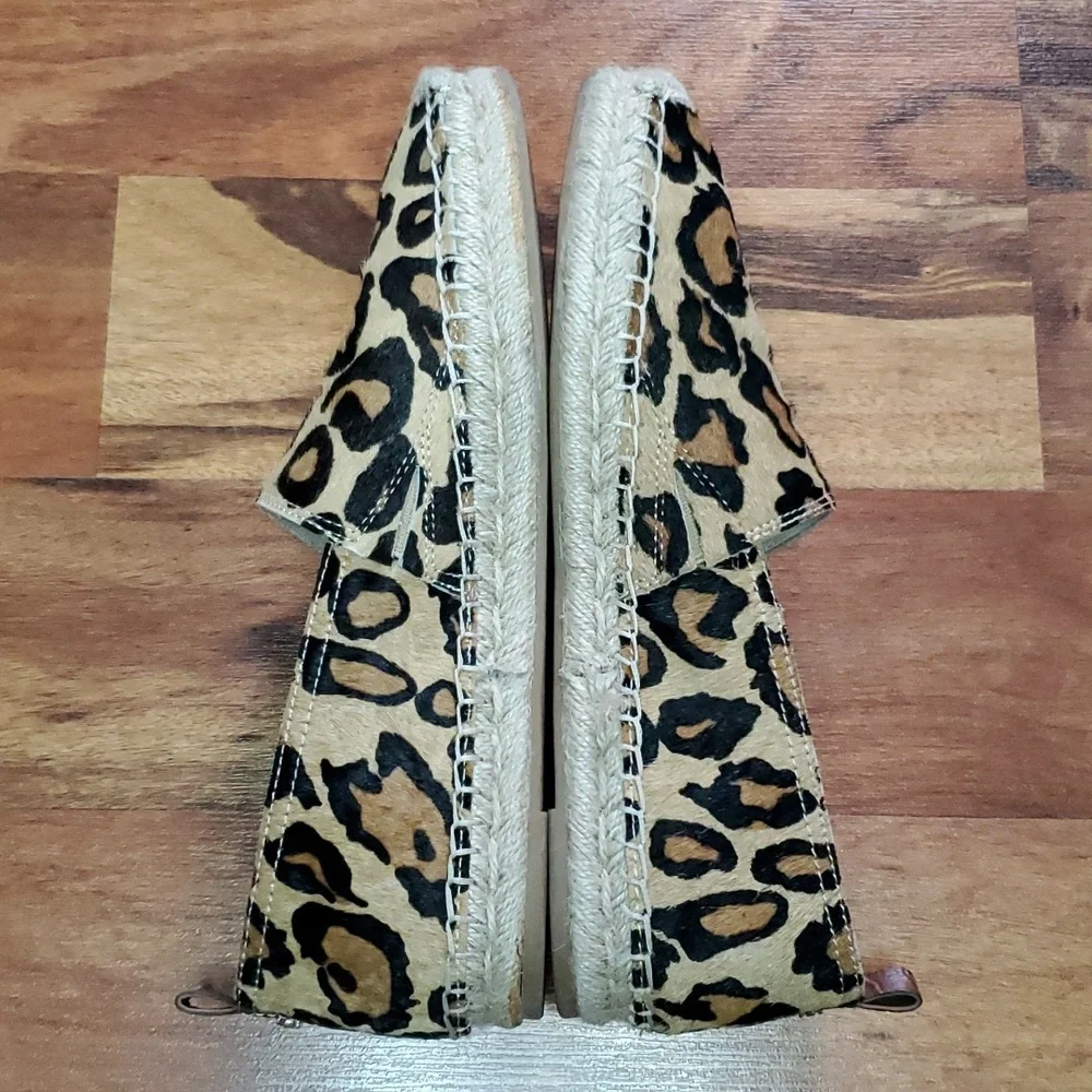Sam Edelman Khloe Calf Hair Espadrille Leopard Print Leather 8.5